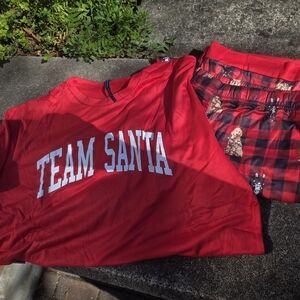 Red "Team Santa" Holiday Short Sleeve Pajama Set From Simply Southern